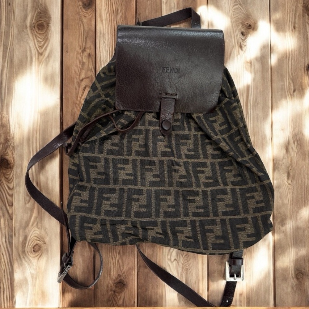 Authentic vintage Fendi Brown and Black small Backpack